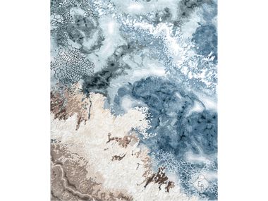 Hand knotted wool and silk rug MAHINA DANUBE Edition Bougainville