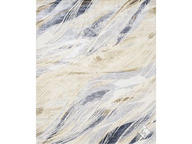 Hand knotted wool and silk rug TYPHOON CITYSUS Edition Bougainville