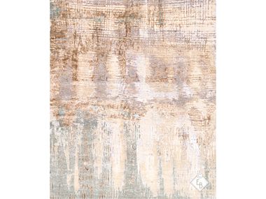 Hand knotted wool and bamboo silk rug VERDON MADEN Edition Bougainville