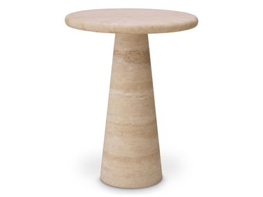 Round travertine high side table ADRIANA Eichholtz