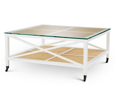 Square wooden coffee table with castors BAHAMAS Eichholtz