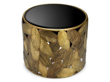 Round brass and glass high side table BOTANICO Eichholtz