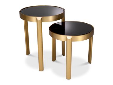 Round brass and glass coffee table BUENA Eichholtz