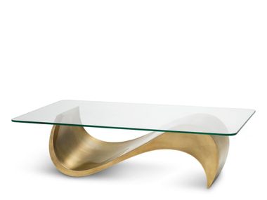 Rectangular brass and glass coffee table CHAMBERTIN Eichholtz