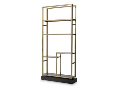 Open brass and glass bookcase CORRADO Eichholtz