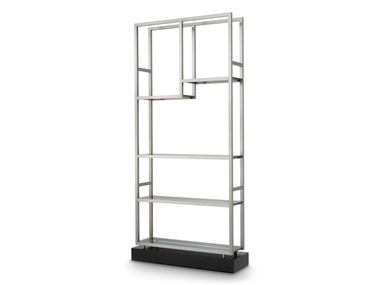 Open glass and steel bookcase CORRADO I Eichholtz