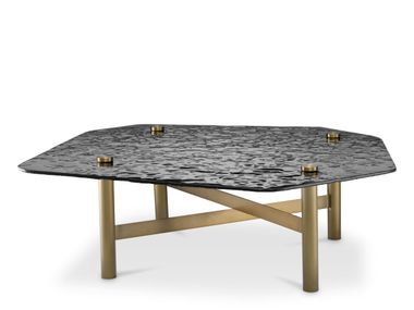 Glass and brass coffee table CORTES Eichholtz