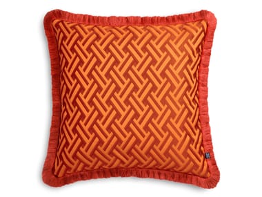 Eichholtz, DORIS L ORANGE Cuscino quadrato in tessuto a motivi geometrici