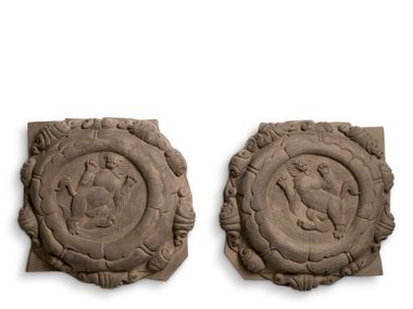 Wanddekorationsobjekt aus Sandstein LIAO Eichholtz