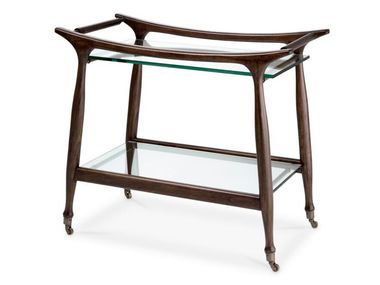 Wood and glass food trolley MANZO Eichholtz