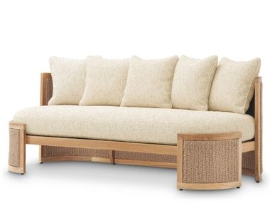 Canapé de jardin linéaire en bois et tissu MARENZO Eichholtz