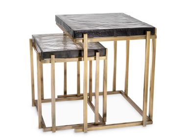 Brass and glass coffee table NIEMEYER Eichholtz