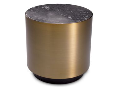 Round marble and brass coffee table PORTER Eichholtz