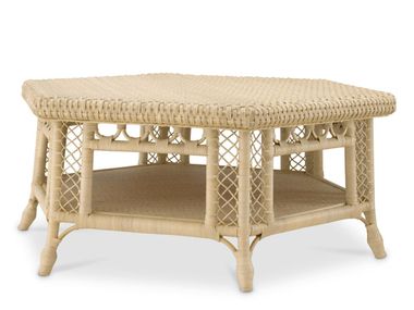 Hexagonal rattan central coffee table SABA HEXAGON Eichholtz