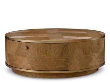 Mesa de centro redonda de carvalho com armazenamento VELUTTO Eichholtz