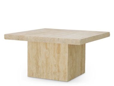 Mesa de centro baixa quadrada de travertino VILLEROY Eichholtz