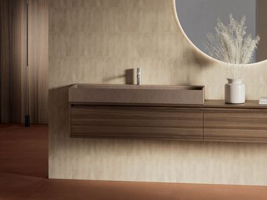 Countertop rectangular porcelain stoneware washbasin ABACO Elitique