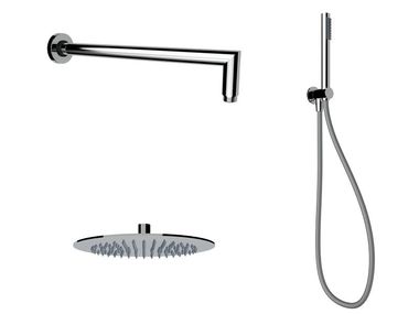 Soffione doccia e doccetta in metallo cromato ROUND Ercos