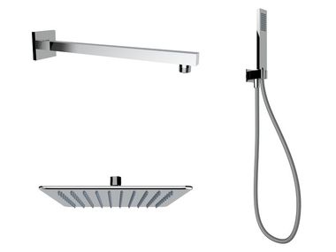 Soffione quadrato e doccetta in metallo SQUARE Ercos