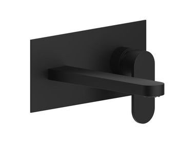 Miscelatore per lavabo a muro con piastra VERSILIA NERO Ercos