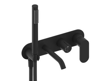 Miscelatore per vasca a muro con deviatore VERSILIA NERO Ercos