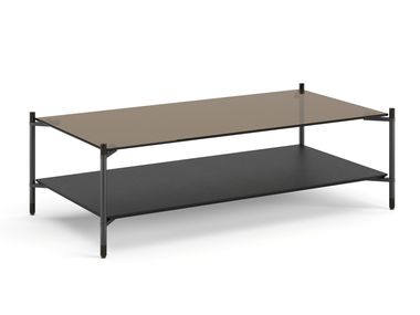 Rectangular glass coffee table TUBE Ersa