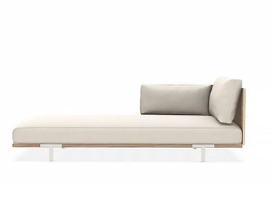 Chaise longue da giardino imbottita in fibra di legno BAIA NATURAL Ethimo