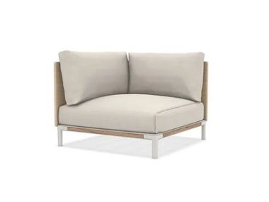 Divano da giardino imbottito angolare in fibra di legno BAIA NATURAL Ethimo