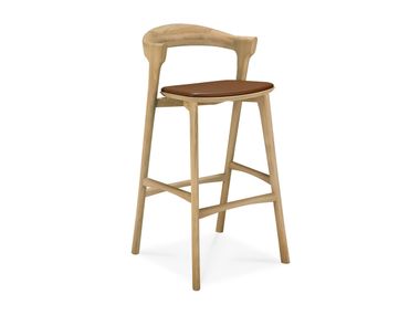 High oak stool with back BOK Ethnicraft