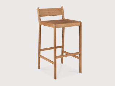 Sgabello da giardino alto in teak con schienale JACK Ethnicraft