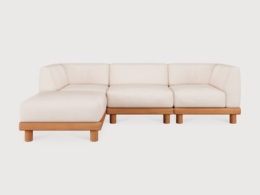 Divano da giardino modulare in tessuto con penisola a 3 posti MONOCLE Ethnicraft