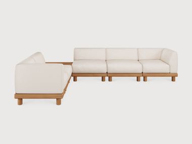 Divano da giardino modulare angolare in tessuto a 5 posti MONOCLE Ethnicraft