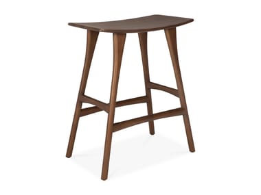High teak stool with footrest OSSO