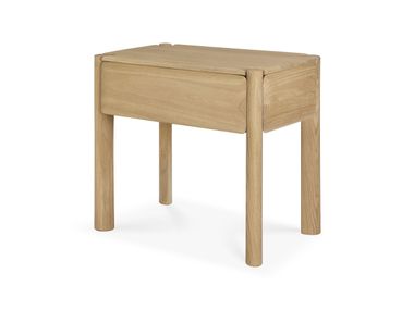 Rectangular oak bedside table with drawers PI