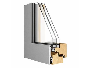 Aluminium and wood casement window EVO Europrofili Group