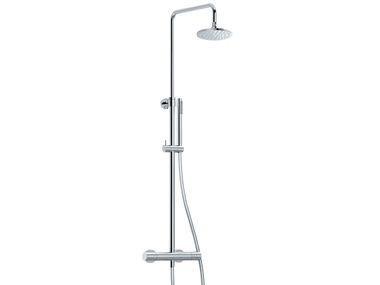 Thermostatic wall-mounted shower panel with overhead shower and handshower TOCCO RIGATO Eurorama