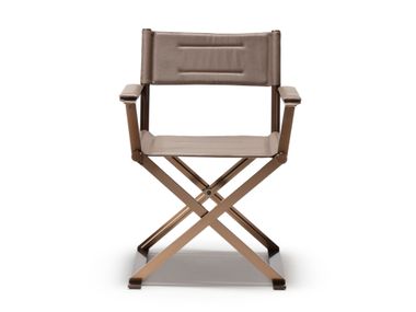 Folding leather chair with armrests AL MARE Exteta