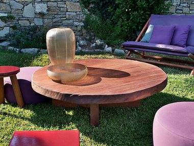 Round mahogany coffee table INDIVIDUAL Exteta
