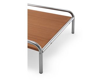 STRINGA Rectangular steel and wood coffee table By Exteta