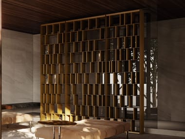 FALPER, ENIGMA Libreria a giorno in metallo con fissaggio pavimento-soffitto