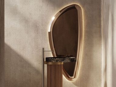 Wall-mounted bathroom mirror with integrated lighting LENS FALPER