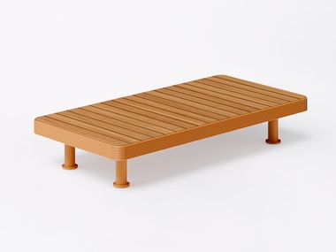 Rectangular teak garden side table UNDUETRE FAST