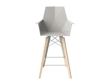 Polypropylene garden stool with footrest FAZ WOOD Vondom