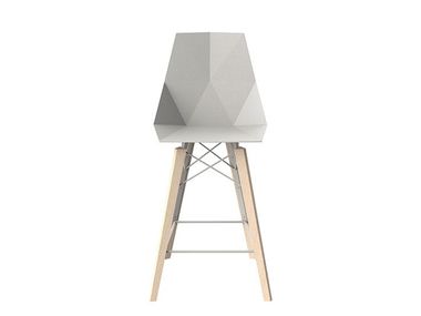 Polypropylene garden stool with back FAZ WOOD Vondom