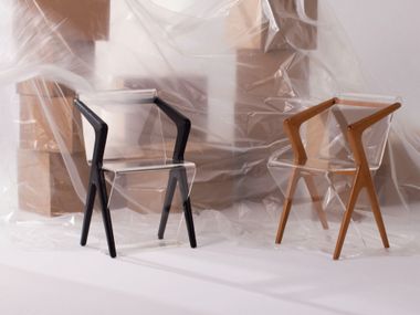 Silla de madera y plexiglás BOOMERANG FEZA DSGN