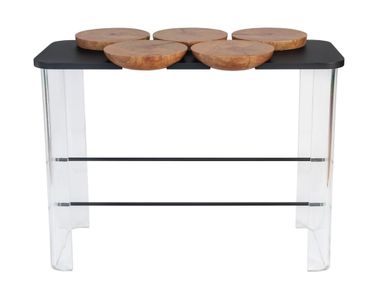 Rectangular wood and plexiglass console table BOWL FEZA DSGN