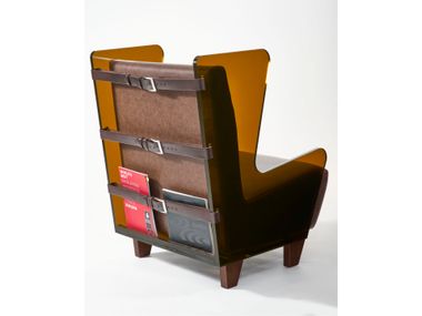 Leather armchair with plexiglass frame FATHER FEZA DSGN