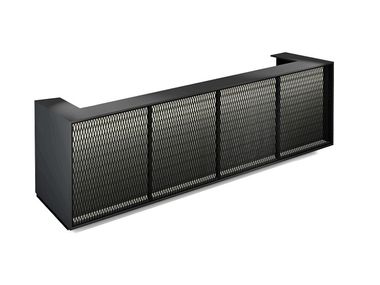 Modular Rezeptionen aus Streckgitter mit integrierter Beleuchtung OASIS FIT INTERIORS