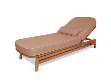 Lettino da giardino in teak con cuscini in Sunbrella OAZA FJAKA