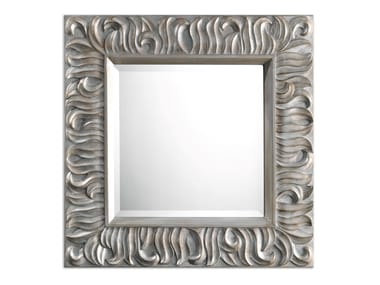 Wooden framed wall-mounted mirror FLAMES